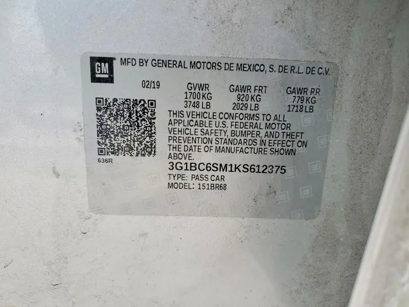 2019 CHEVROLET CRUZE LS  