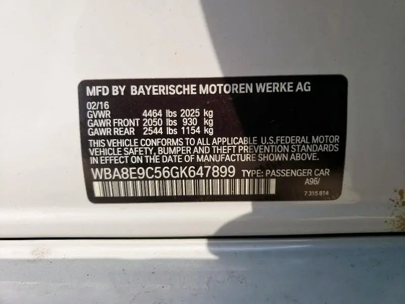 2016 BMW 328 I SULEV