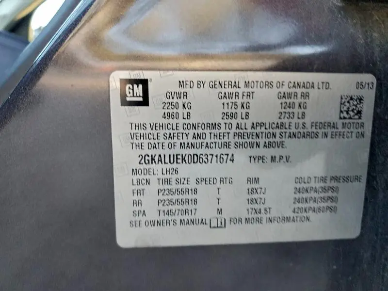 2013 GMC TERRAIN SLT  