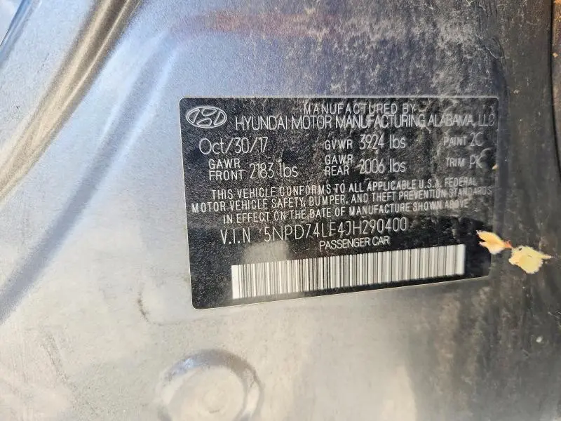 2018 HYUNDAI ELANTRA SE  