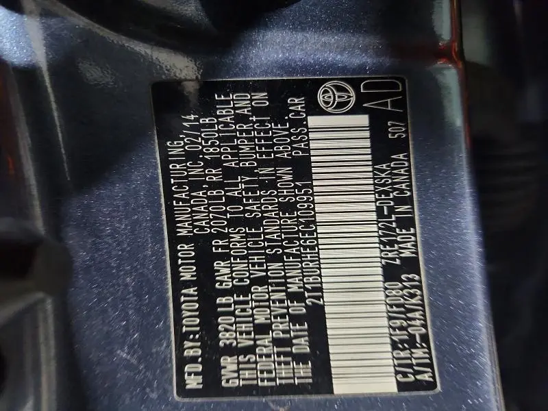 2014 TOYOTA COROLLA S PLUS  