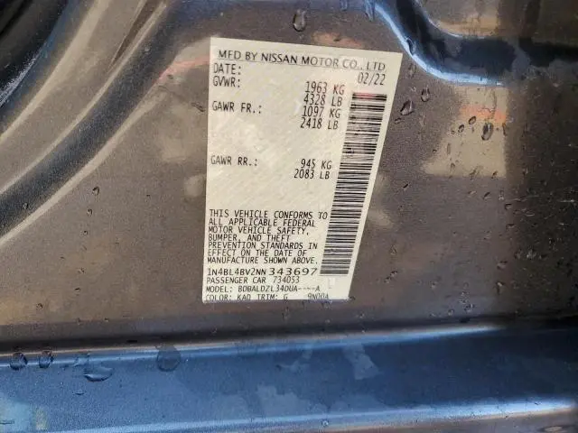 2022 NISSAN ALTIMA S  