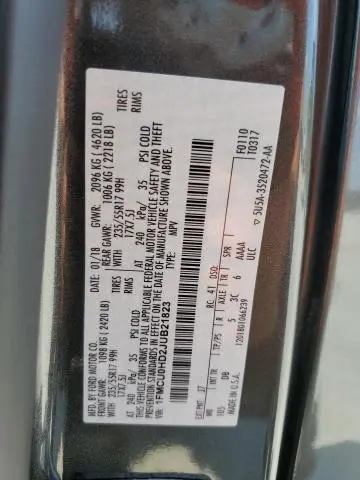 2018 FORD ESCAPE SEL