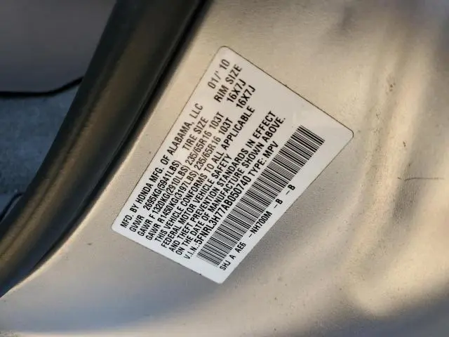 2010 HONDA ODYSSEY EXL