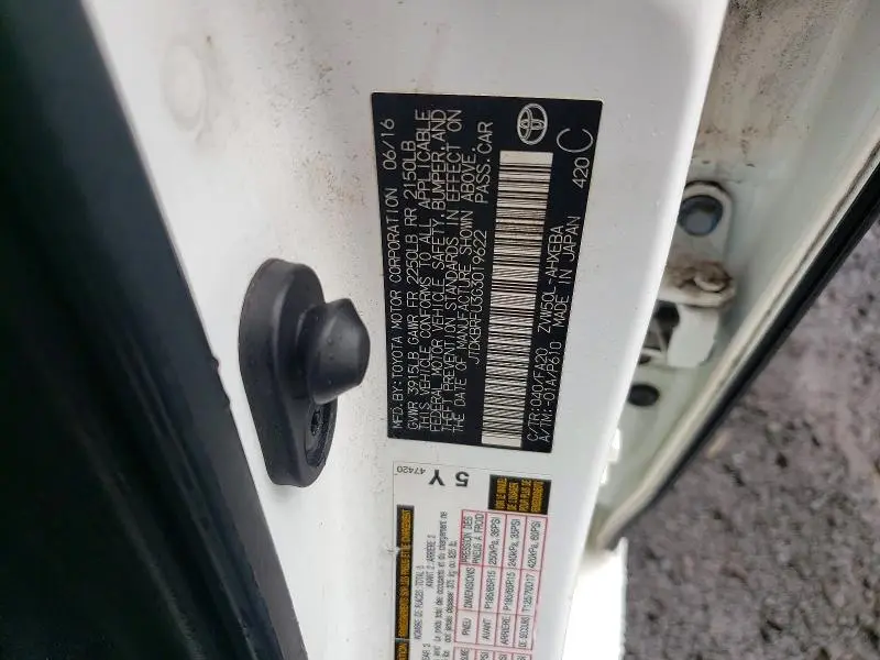 2016 TOYOTA PRIUS TWO  
