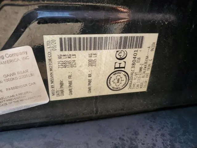 2020 NISSAN MAXIMA SL  