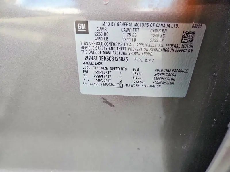 2012 CHEVROLET EQUINOX LT  