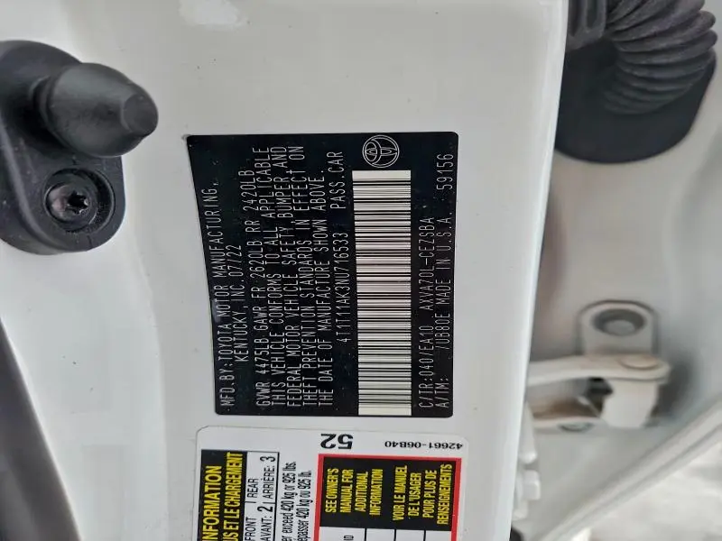 2022 TOYOTA CAMRY SE  