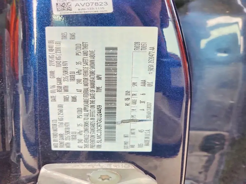 2016 LINCOLN MKC RESERVE  