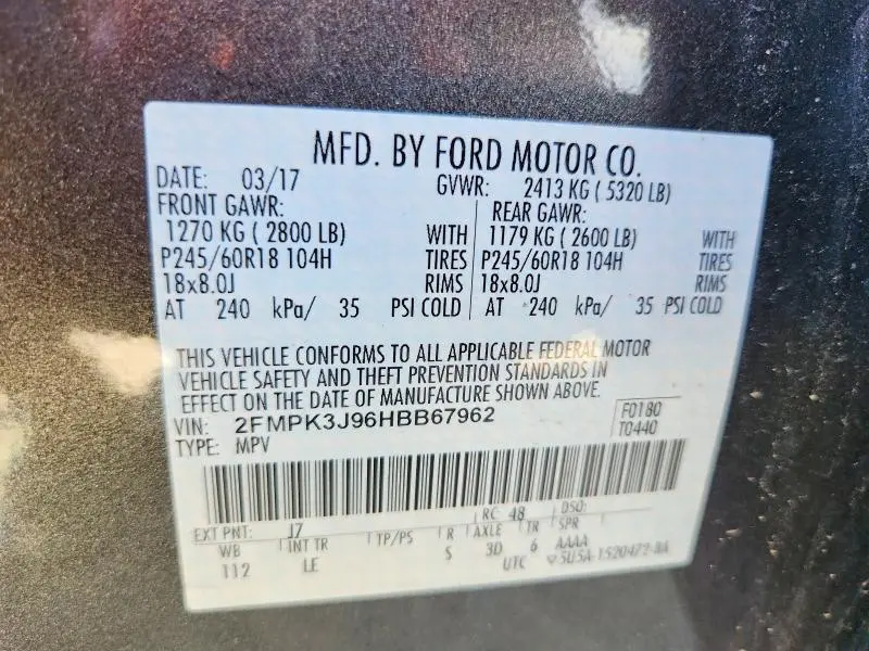 2017 FORD EDGE SEL  
