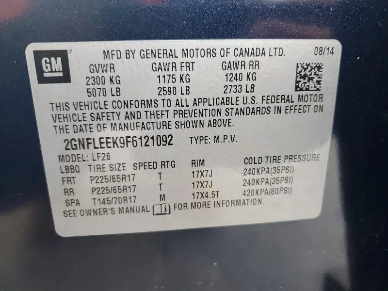 2015 CHEVROLET EQUINOX LS  