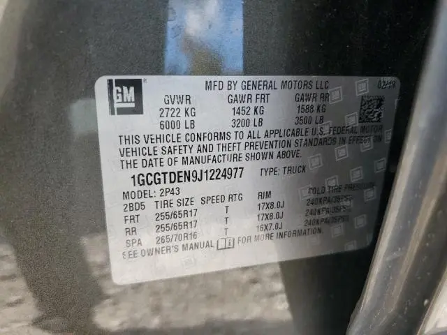 2018 CHEVROLET COLORADO Z71  