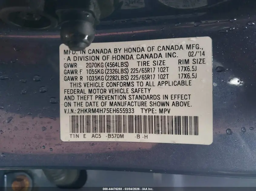 2014 HONDA CR-V EX-L