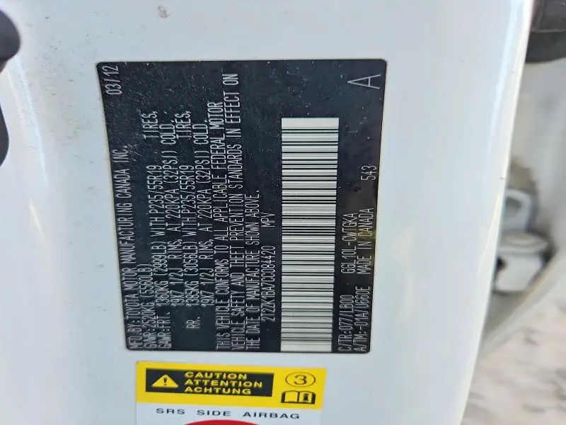 2012 LEXUS RX 350 BASE  