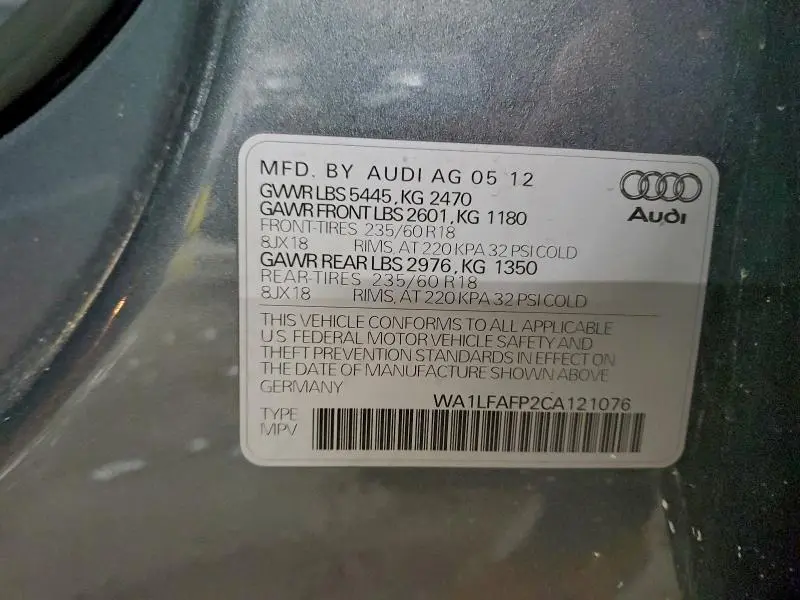 2012 AUDI Q5 PREMIUM PLUS  
