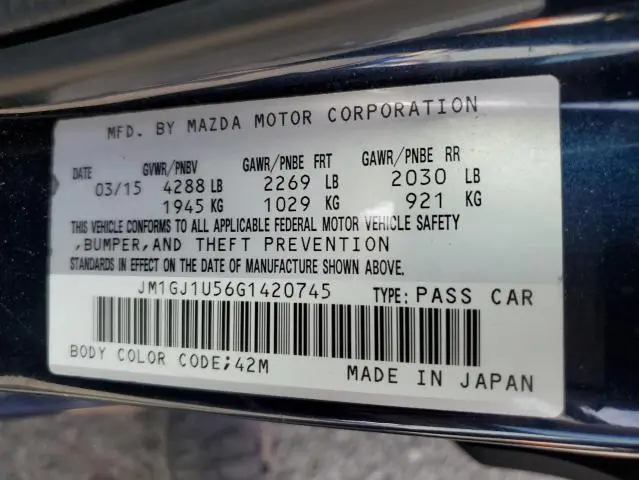 2016 MAZDA 6 SPORT  