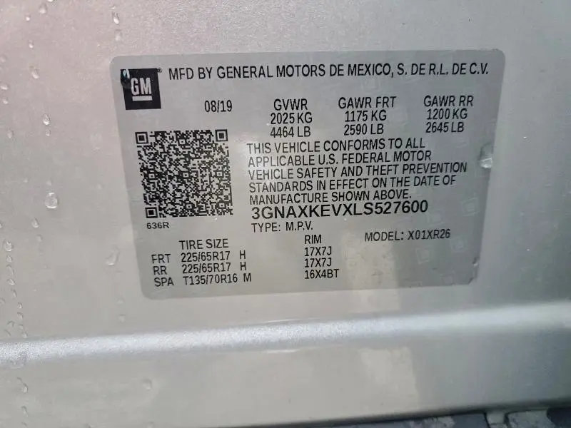 2020 CHEVROLET EQUINOX LT  