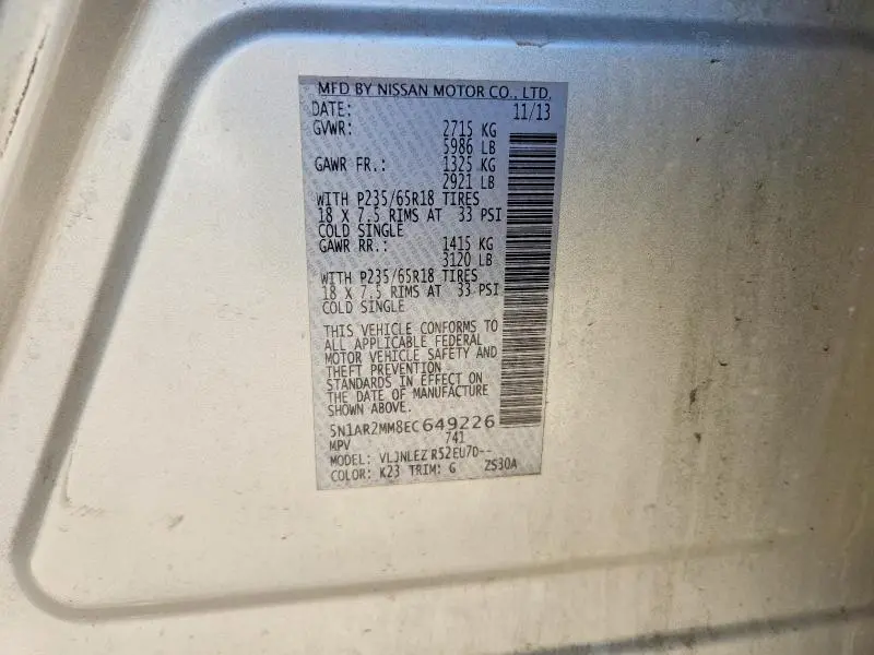 2014 NISSAN PATHFINDER S  