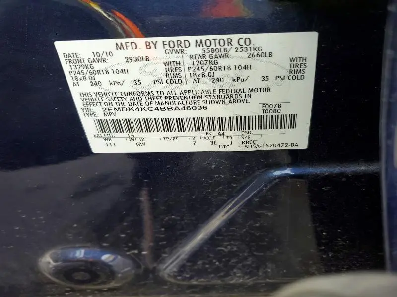 2011 FORD EDGE LIMITED  