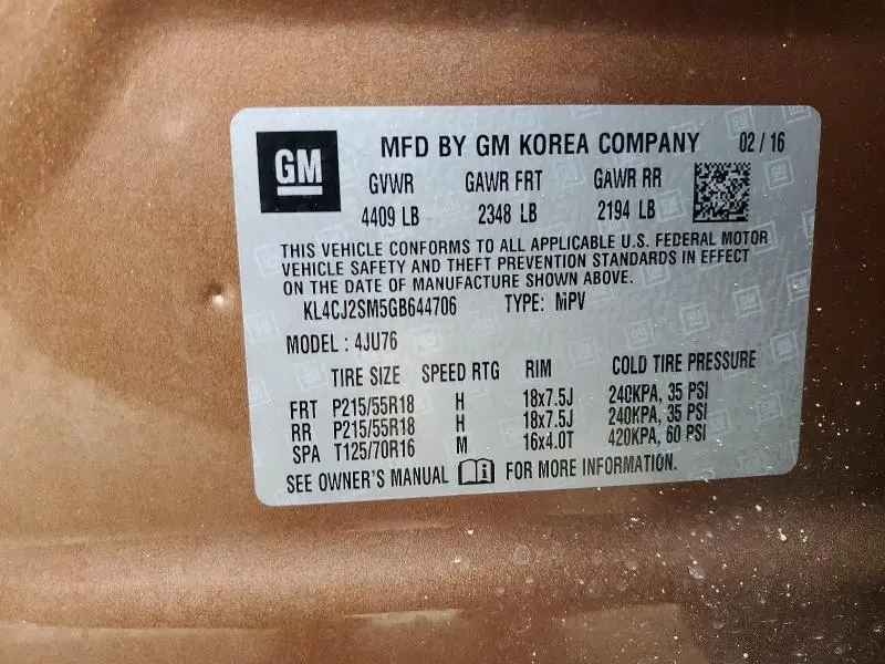 2016 BUICK ENCORE SPORT TOURING  