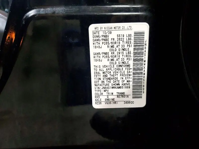 2010 INFINITI FX35 BASE  