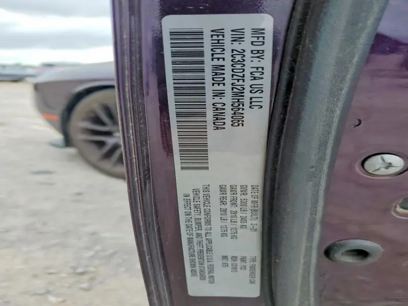 2021 DODGE CHALLENGER R  