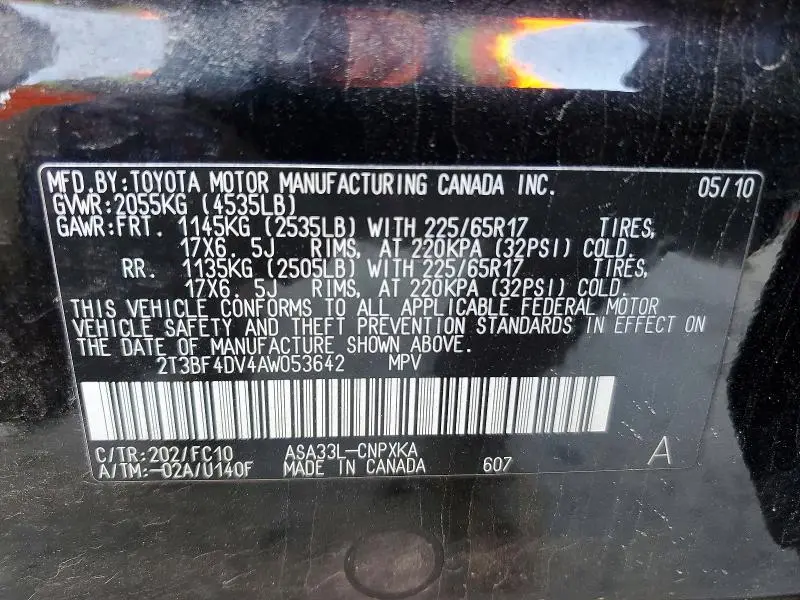 2010 TOYOTA RAV4 BASE  