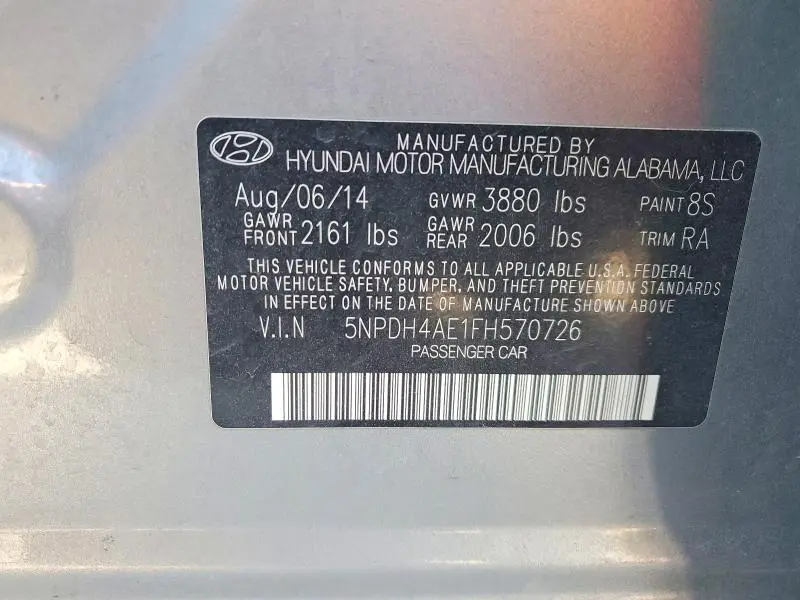 2015 HYUNDAI ELANTRA SE  