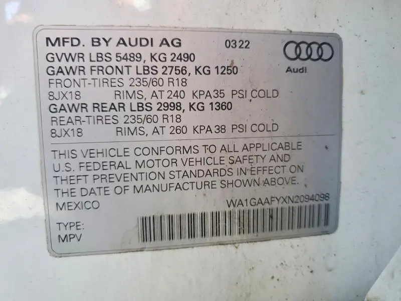 2022 AUDI Q5 PREMIUM 45  