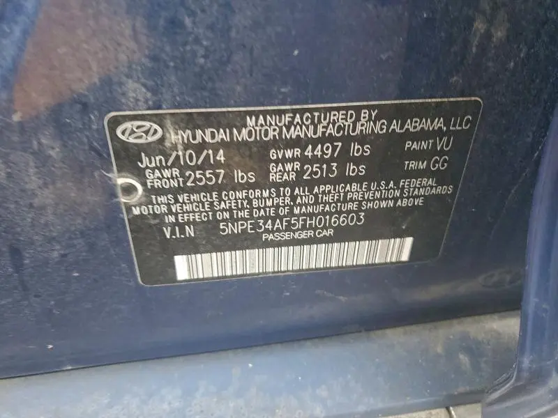 2015 HYUNDAI SONATA LIMITED  