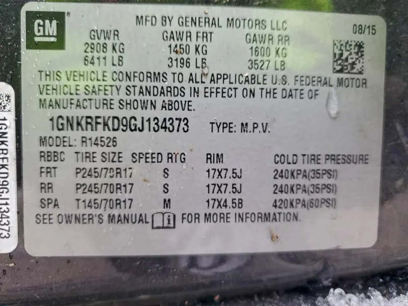 2016 CHEVROLET TRAVERSE LS  