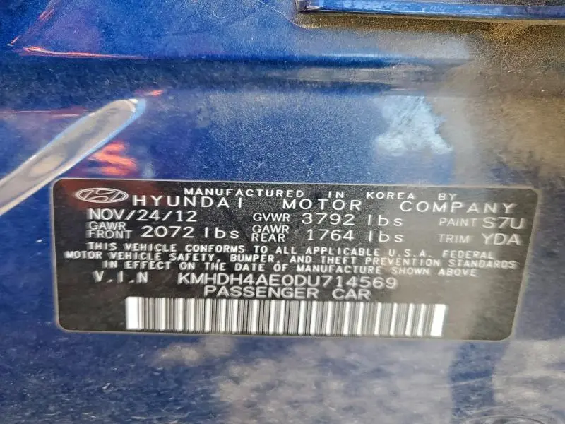 2013 HYUNDAI ELANTRA GLS  