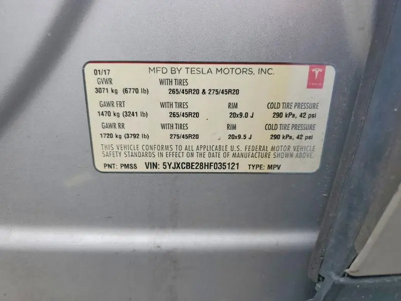 2017 TESLA MODEL X   