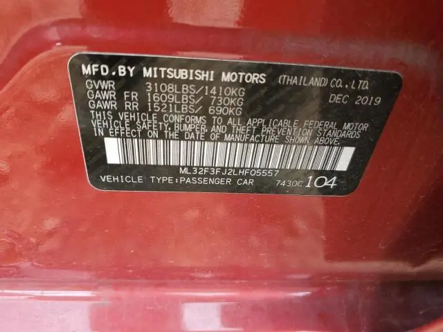 2020 MITSUBISHI MIRAGE G4 ES  