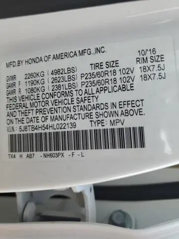 2017 ACURA RDX TECHNOLOGY  