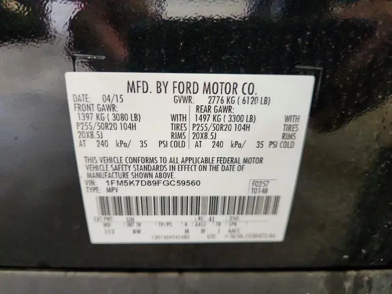2015 FORD EXPLORER XLT  
