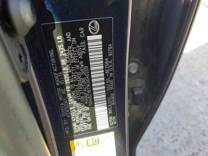 2019 LEXUS ES 350 BASE  