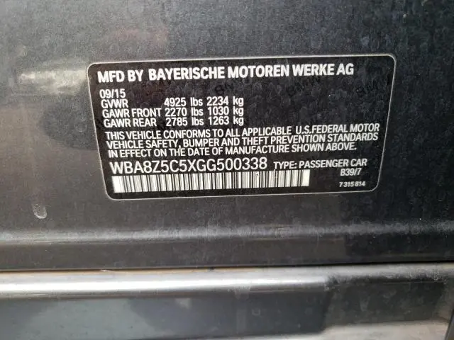 2016 BMW 328 XIGT SULEV  