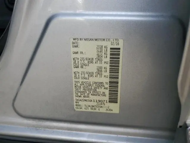 2016 NISSAN MURANO S  