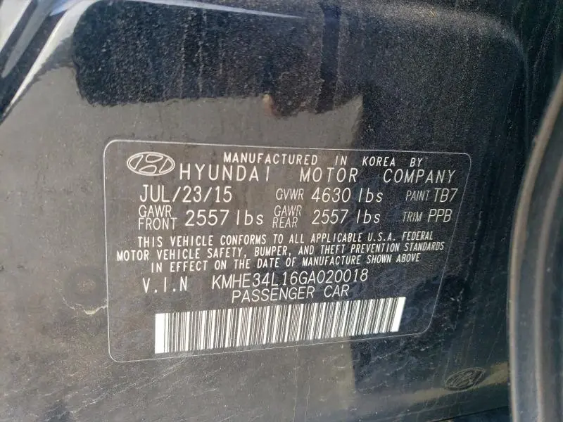 2016 HYUNDAI SONATA HYBRID  