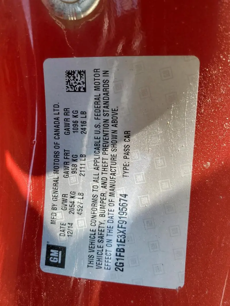 2015 CHEVROLET CAMARO LS  