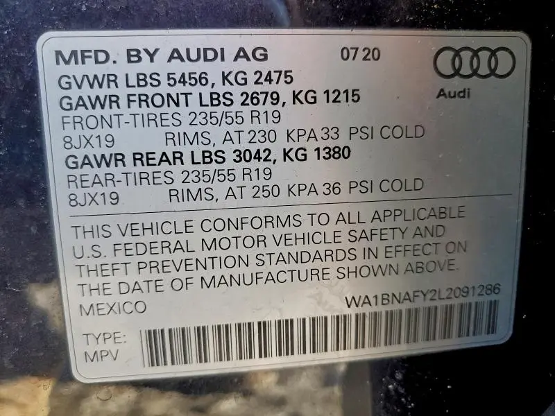 2020 AUDI Q5 PREMIUM PLUS  