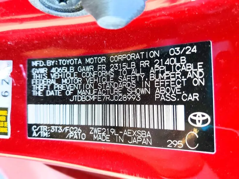 2024 TOYOTA COROLLA LE  