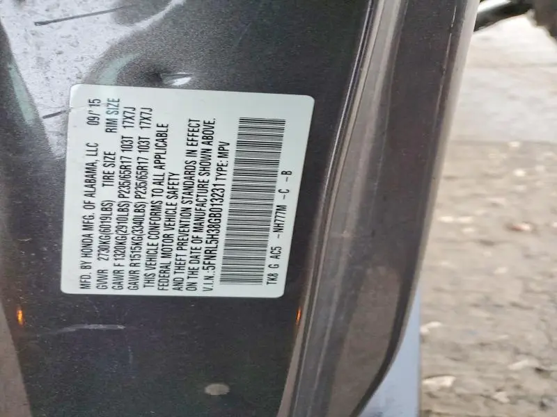 2016 HONDA ODYSSEY SE  