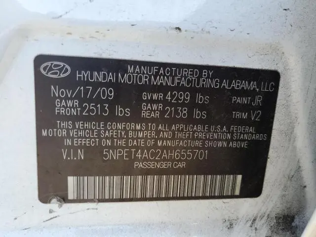 2010 HYUNDAI SONATA GLS  