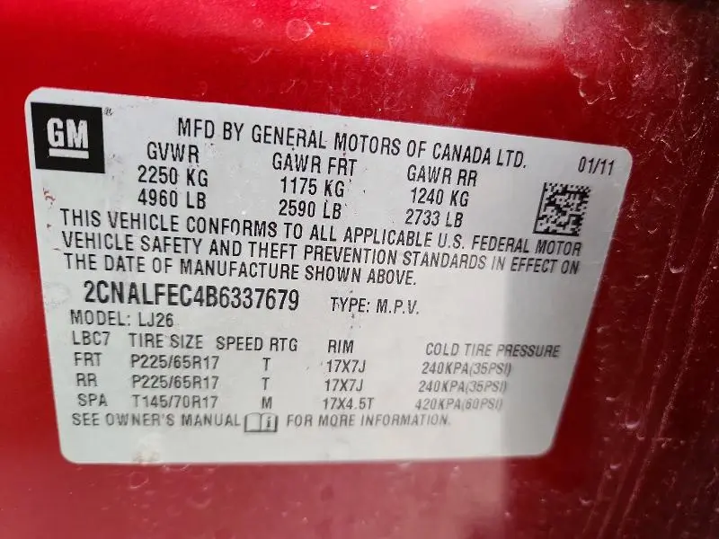 2011 CHEVROLET EQUINOX LTZ  