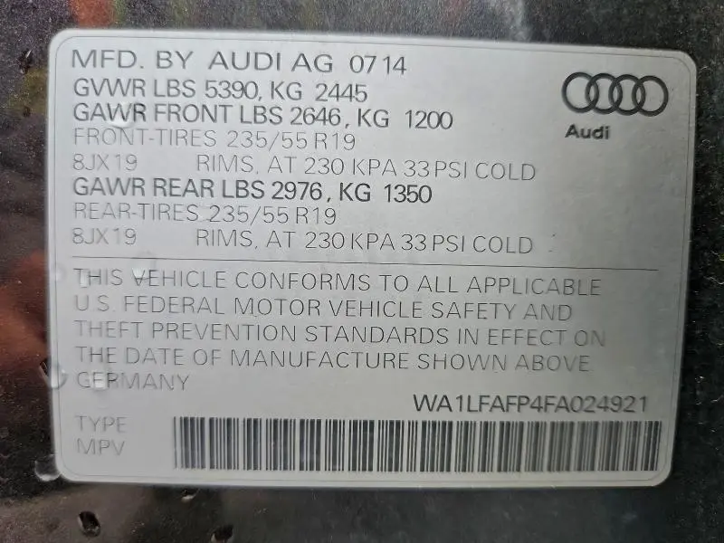 2015 AUDI Q5 PREMIUM PLUS  