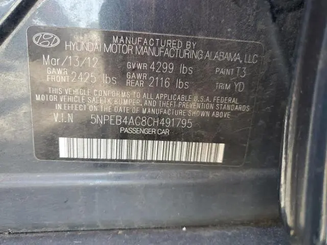 2012 HYUNDAI SONATA GLS