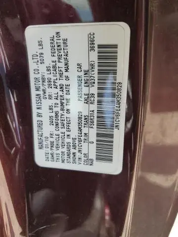 2010 INFINITI G37 BASE  