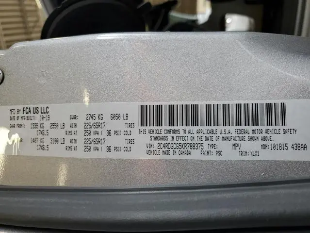 2019 DODGE GRAND CARAVAN SXT  